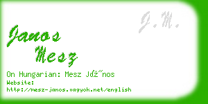 janos mesz business card